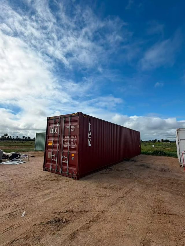Shipping container after arriving in Australia